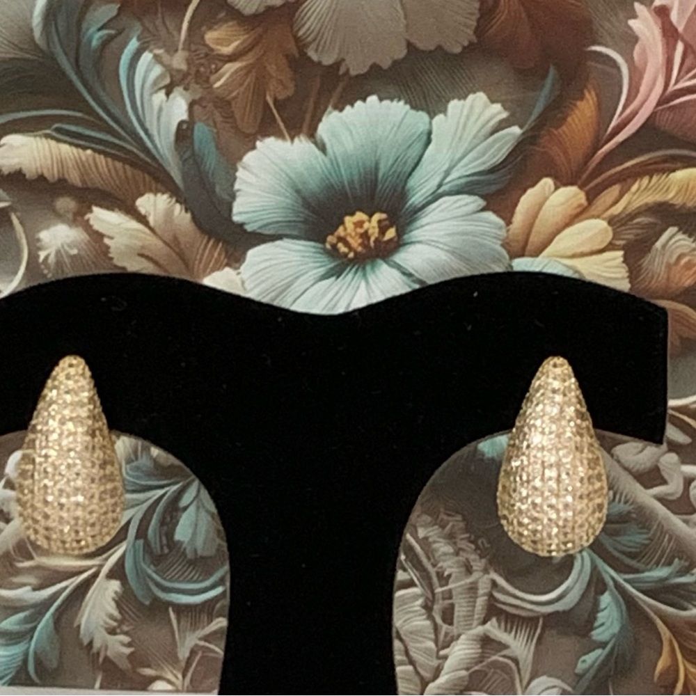 Brand New Mignonne Gavigan Crystal Encrusted Half-Hoop Earrings
